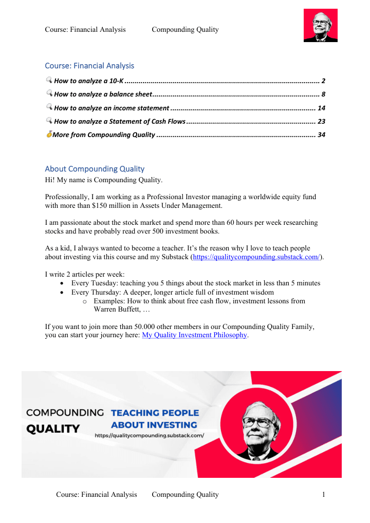 COURSE FINANCIAL ANALYSIS — preview