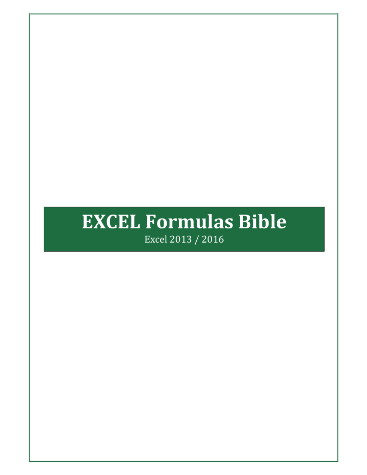 Excel Formulas Bible — preview