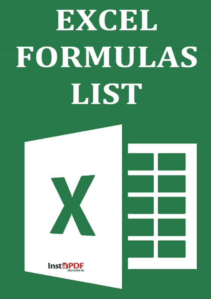 Excel Formulas List — preview