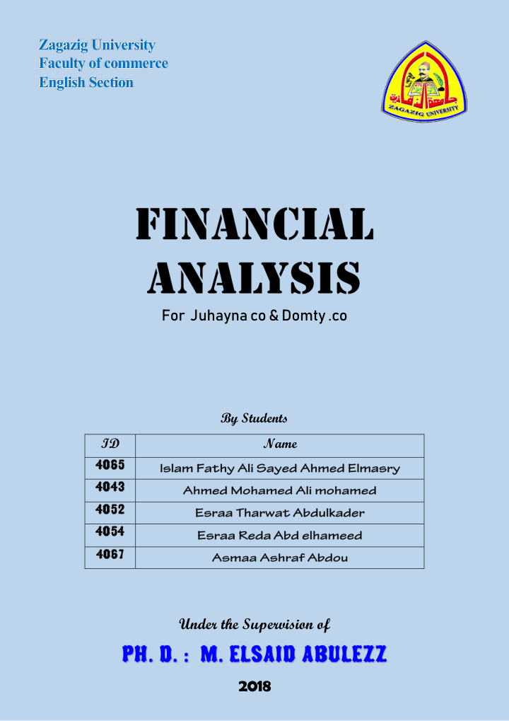 Financial analysis — preview