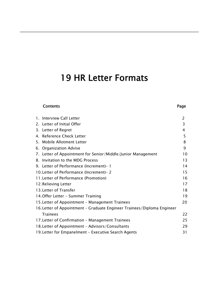 HR Letter Format — preview