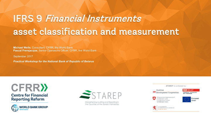 IFRS 9 Financial Instruments Asset — preview