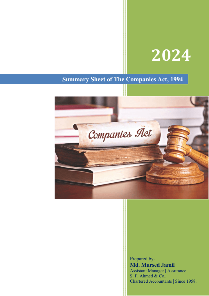 Summary of the Companies Act 1994 — preview