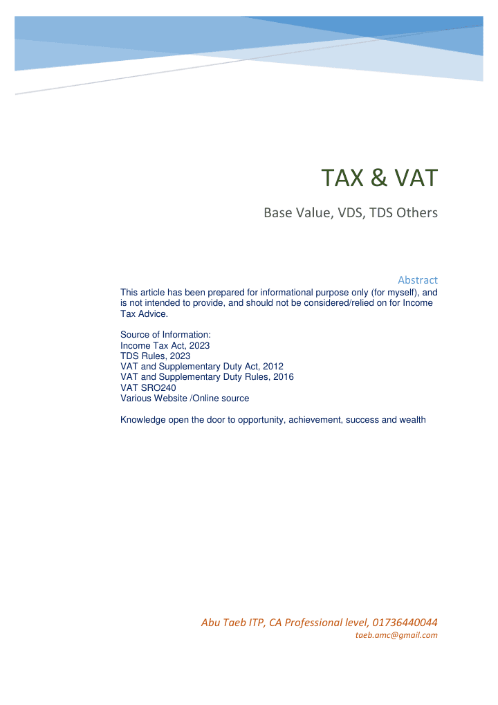 TAX & VAT Deduct Bill Guide — preview