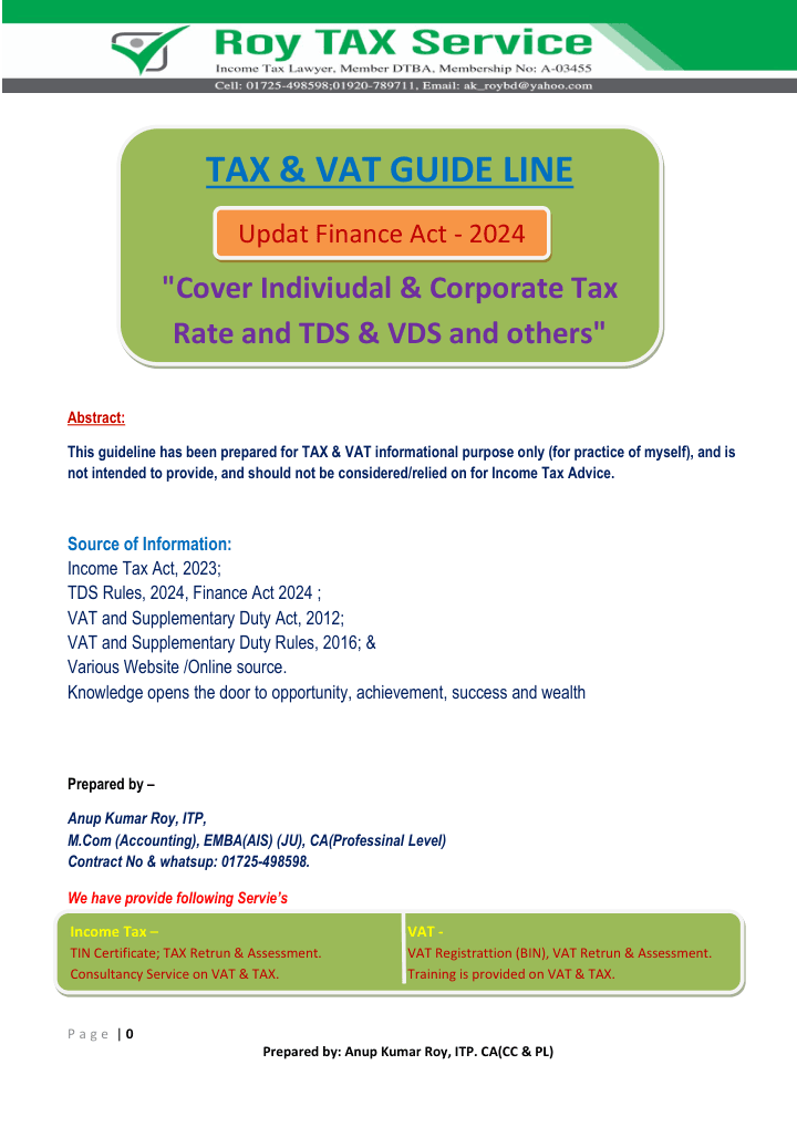 VAT & Tax Guidelines FY 2024-25 — preview